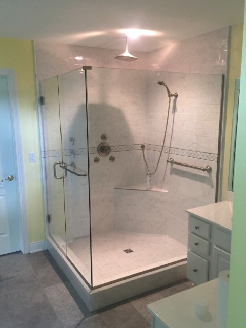 Shower Enclosure 4717 Glass Custom Shower L Shape Full Walls