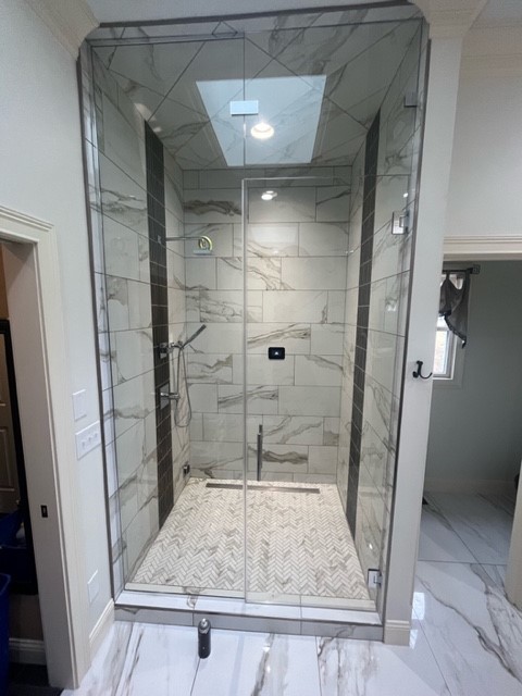 Steam Shwoer Enclosure Glass To Glass Clip Door Hignes From Wall Tall Side Panel Clear Chrome
