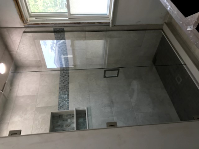 Shower Door And Panel With Channel Clear Brushed Nickel Square Handle