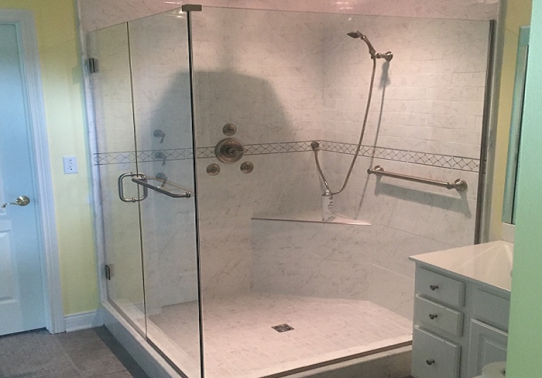 Shower Enclosure 4.7.17 Glass Custom Shower L Shape Full Walls